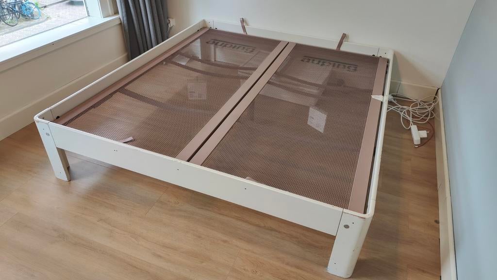 Auping 180 200, Huis en Inrichting, Slaapkamer | Bedden, Gebruikt, Tweepersoons, 180 cm, Hout, Ophalen of Verzenden