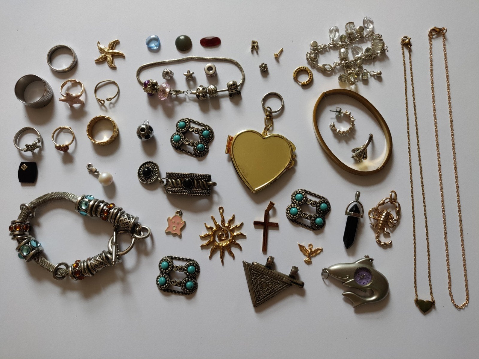 T400 Partij oude Sieraden, Sieraden, Tassen en Uiterlijk, Antieke sieraden, Ophalen of Verzenden, Overige materialen, Overige typen