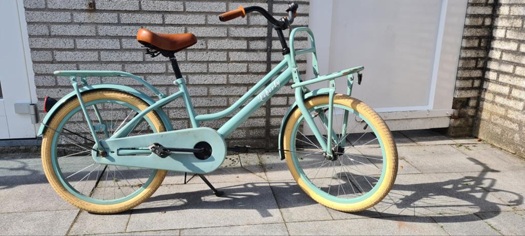 Liberty Transportfiets - Mintgroen met bruin zadel, Terugtraprem, Gebruikt, 50 tot 53 cm, Ophalen
