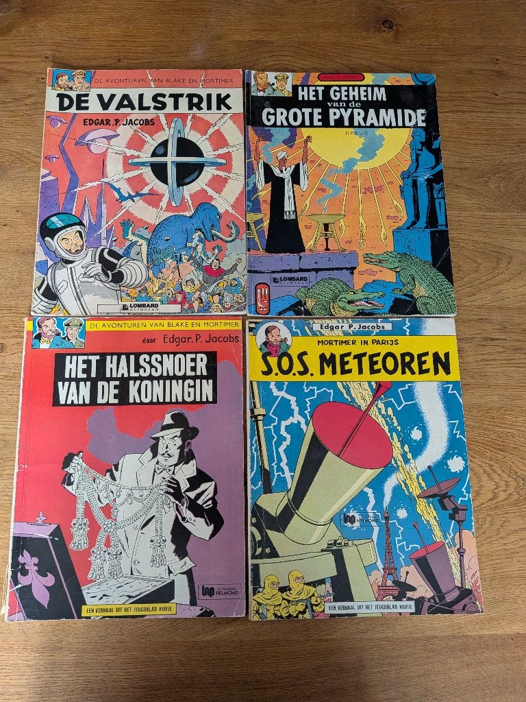 Blake en Mortimer - 4 stripboeken - Edgar P. Jacobs, Gelezen, Edgar P. Jacobs, Ophalen of Verzenden, Meerdere stripboeken