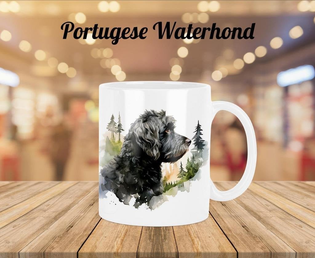 Portugese Waterhond profiel mok, Verzenden, Nieuw