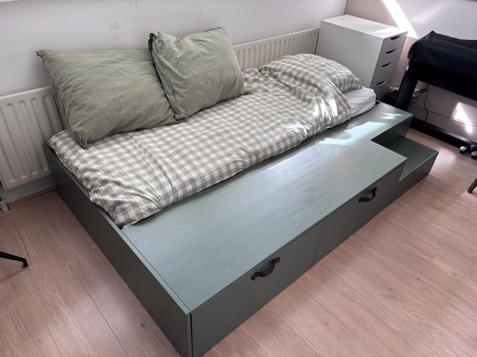 VT Wonen Stage bed eenpersoons hout inc vesteroy matras, 90 cm, Eenpersoons, Wit, Ophalen of Verzenden