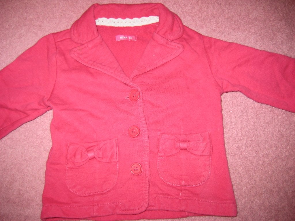 Pink jasje, 86, HEMA, Ophalen of Verzenden, Zo goed als nieuw, Meisje, Jasje
