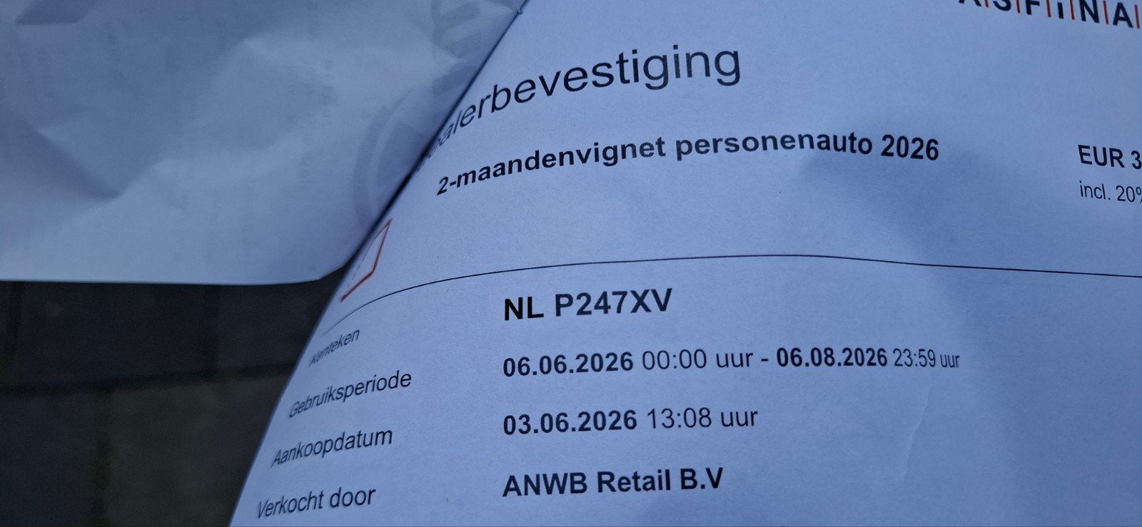 2 maanden vignet Oostenrijk, Eén persoon