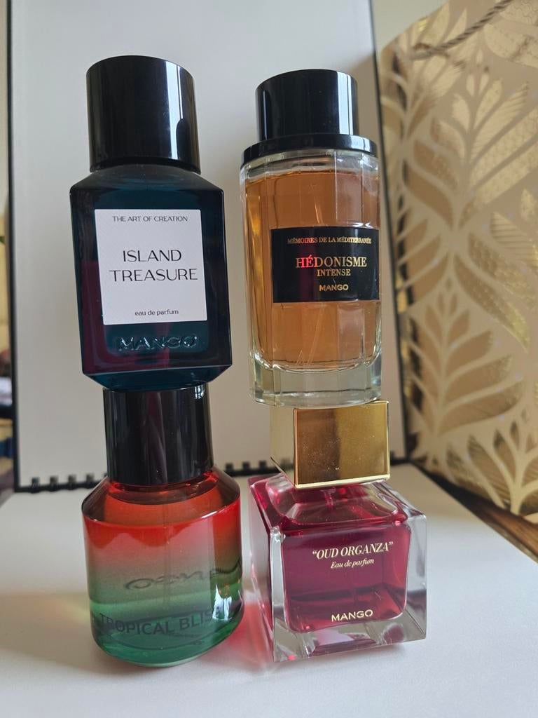 Mango Parfum Island T.,Tropical Bliss,Oud Organza, Hedonisme, Ophalen of Verzenden