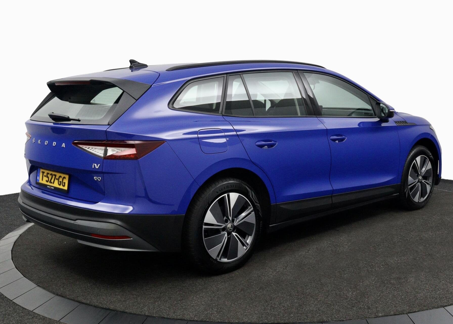 Skoda Enyaq iV 60 blauw, elektrisch, Auto's, Automaat, Achterwielaandrijving, Gebruikt, Origineel Nederlands