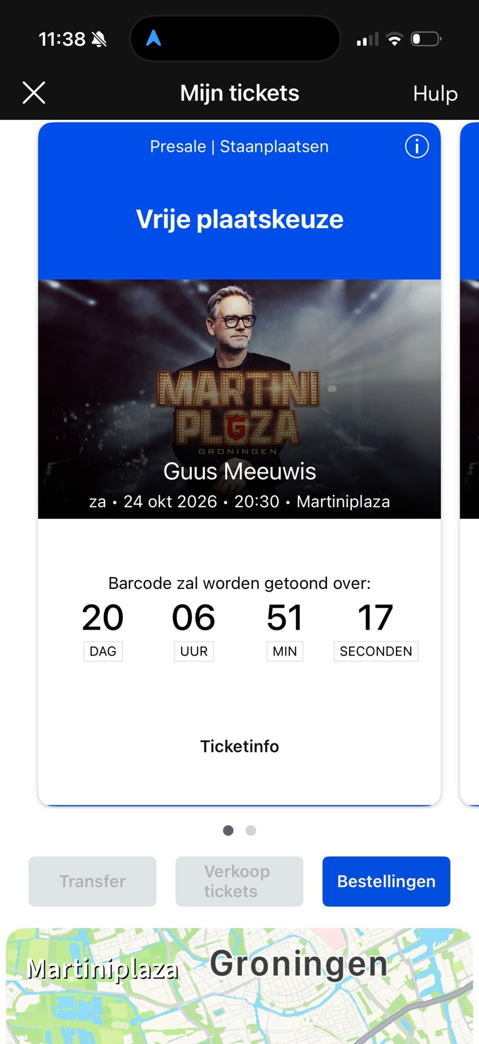 2 tickets Guus Meeuwis Martiniplaza (staan), Tickets en Kaartjes