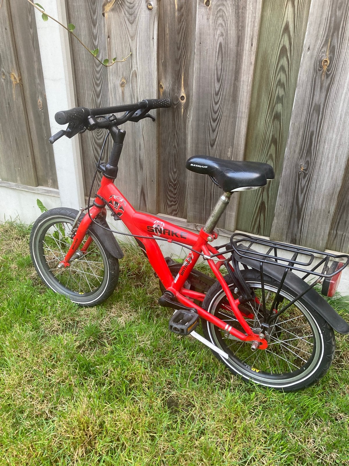 Batavus Snake kinderfiets - 16 inch, Ophalen, Gebruikt, Terugtraprem, Minder dan 16 inch