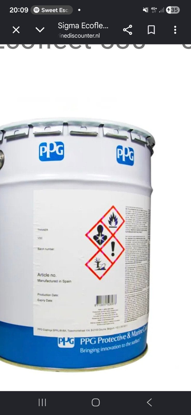 sigma ecofleet 530 antifouling 2 keer 5 liter blauw, Ophalen, Nieuw