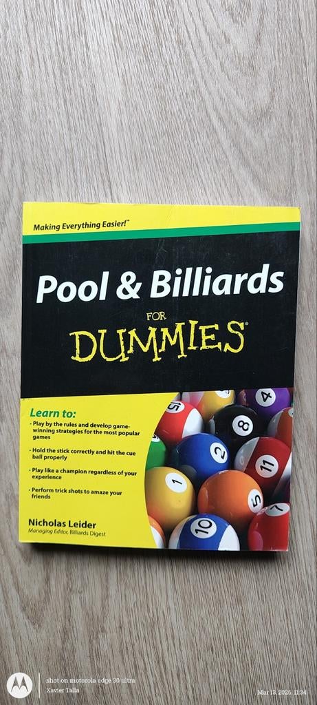 Pool & Billiards for Dummies - Leerboek, Boeken, Sportboeken, Zo goed als nieuw, Balsport, Ophalen of Verzenden