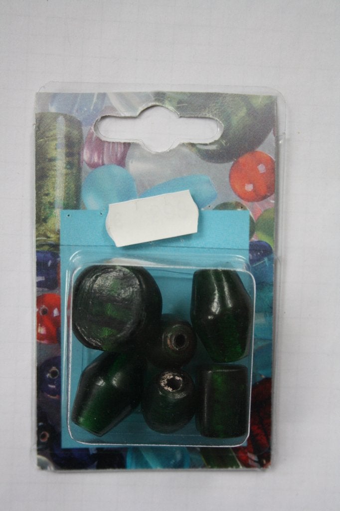 3 zakje glaskralen handgemaakt donkergroen 1,5x2,5cm, Ophalen of Verzenden, Nieuw, Kraal
