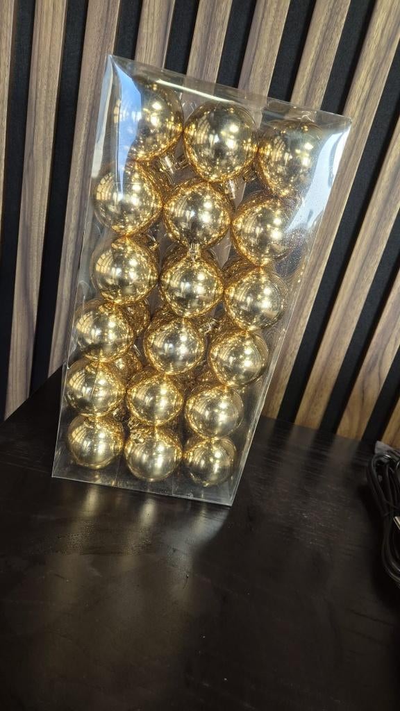 Gouden kerstballen 58 mm – geschikt voor bedrukking, Diversen, Ophalen of Verzenden, Nieuw