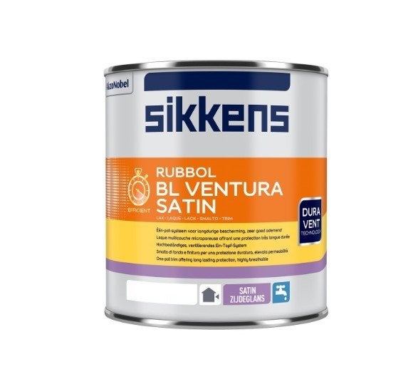 Sikkens Rubbol SB Ventura Satin - ONGEKLEURD, Wit, Nieuw, Ophalen of Verzenden, Lak