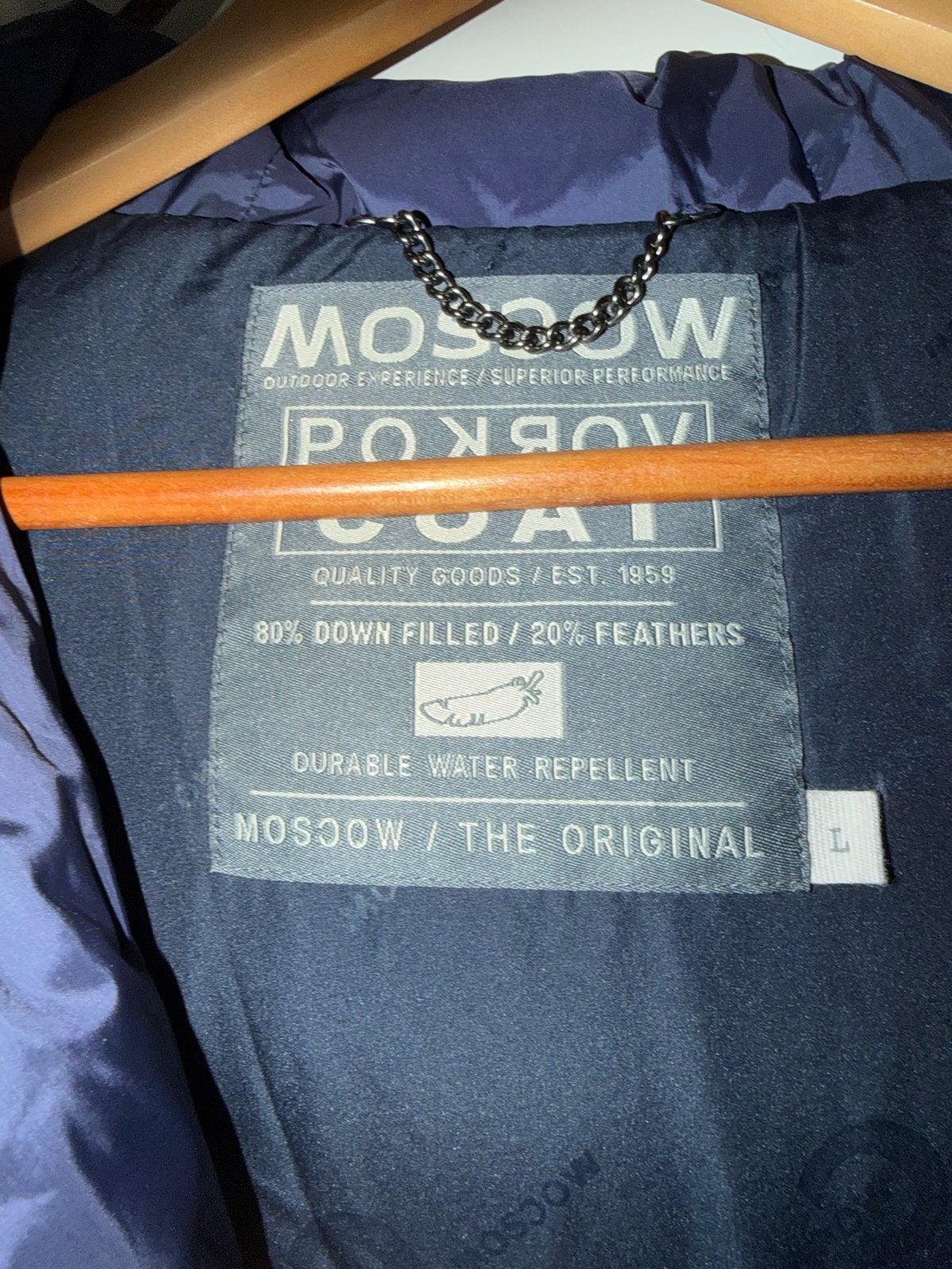 Moscow dames winterjas - Maat L, Ophalen of Verzenden, Zo goed als nieuw, Maat 42/44 (L), Blauw