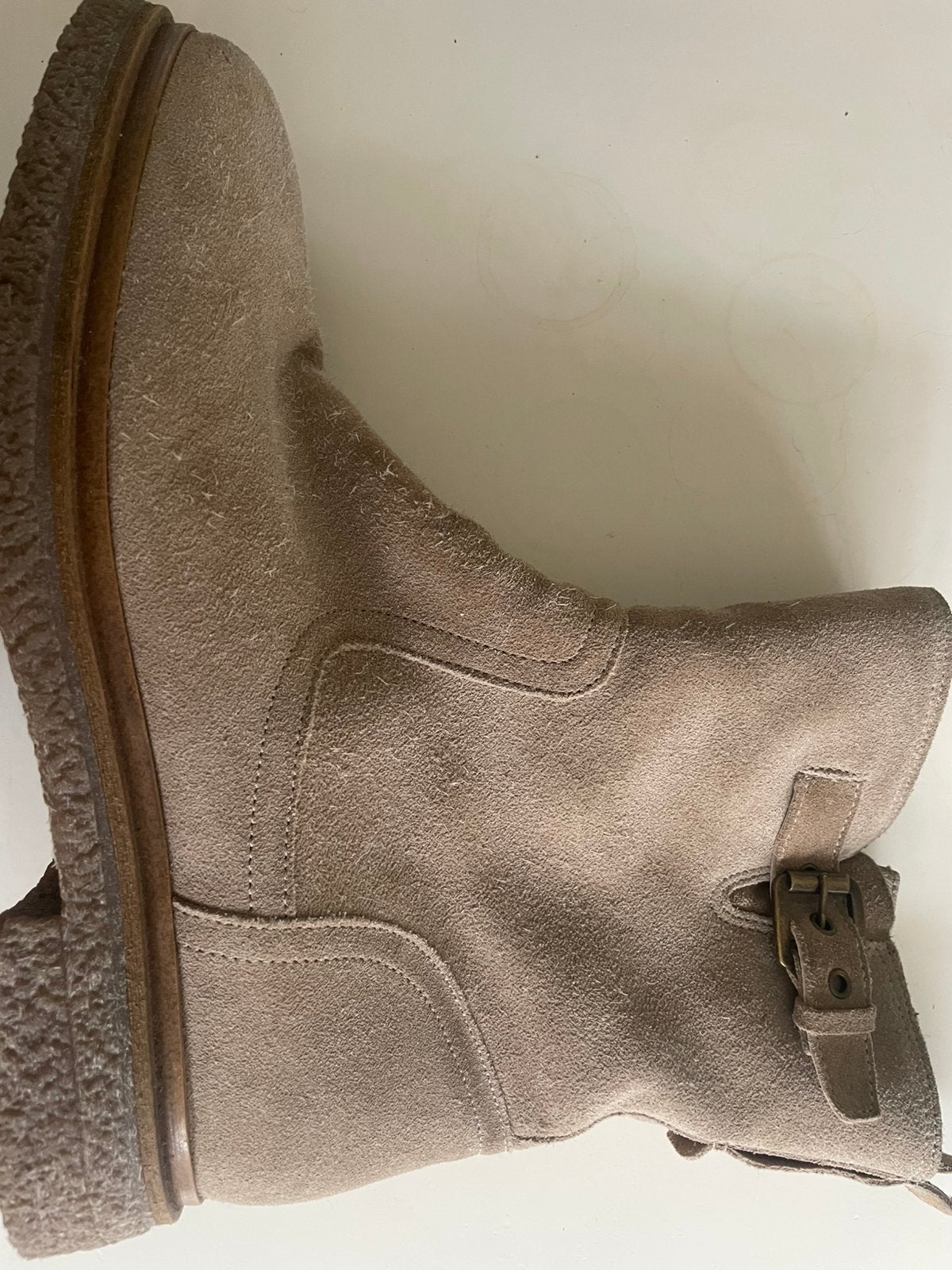 Te koop: leren laarzen, ecru, gevoerd, 41, zgan, Ophalen of Verzenden, Zo goed als nieuw, Beige