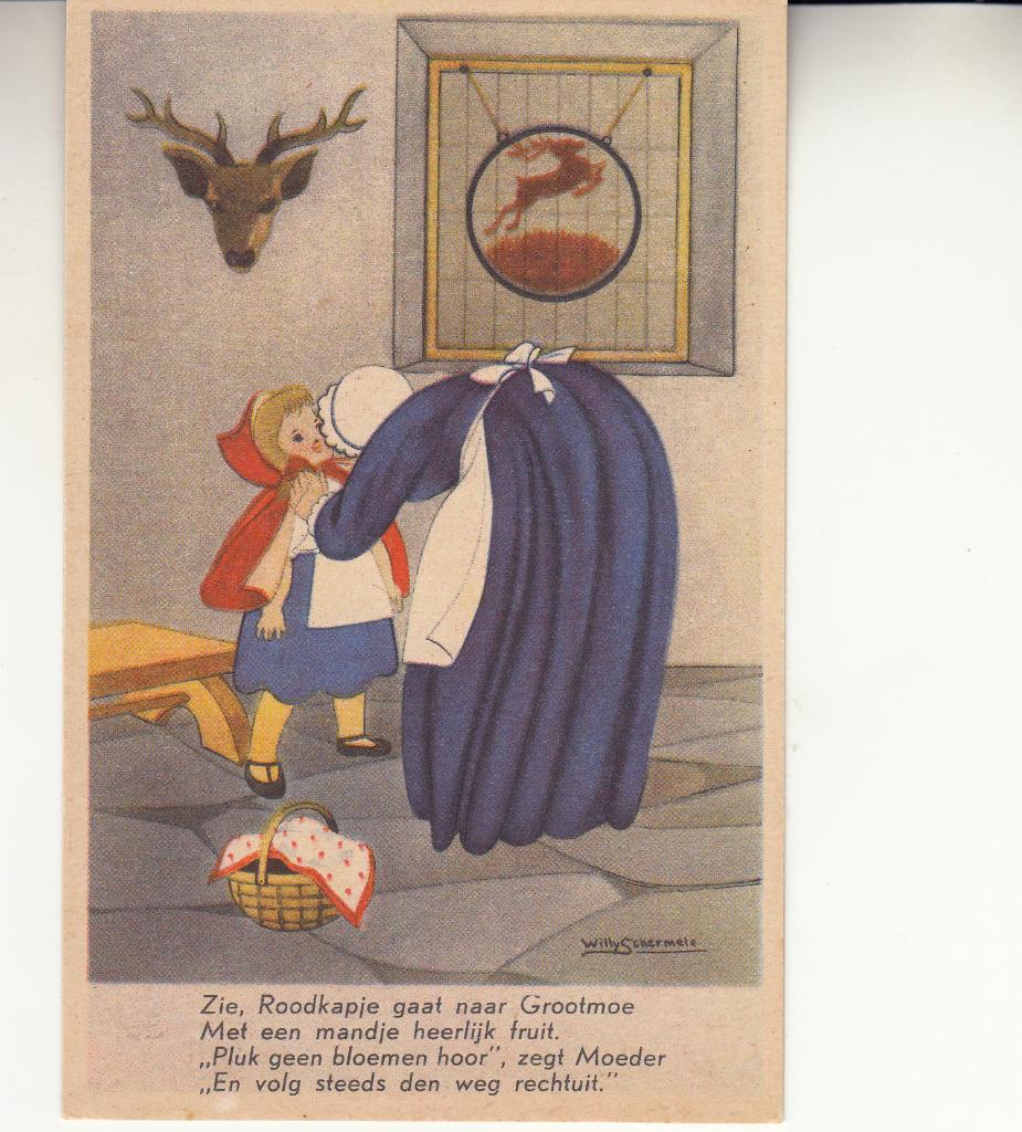 Willy Schermelé  -  Roodkapje gaat naar Grootmoeder   =0021=, Ophalen of Verzenden, 1940 tot 1960, Ongelopen, Kinderen