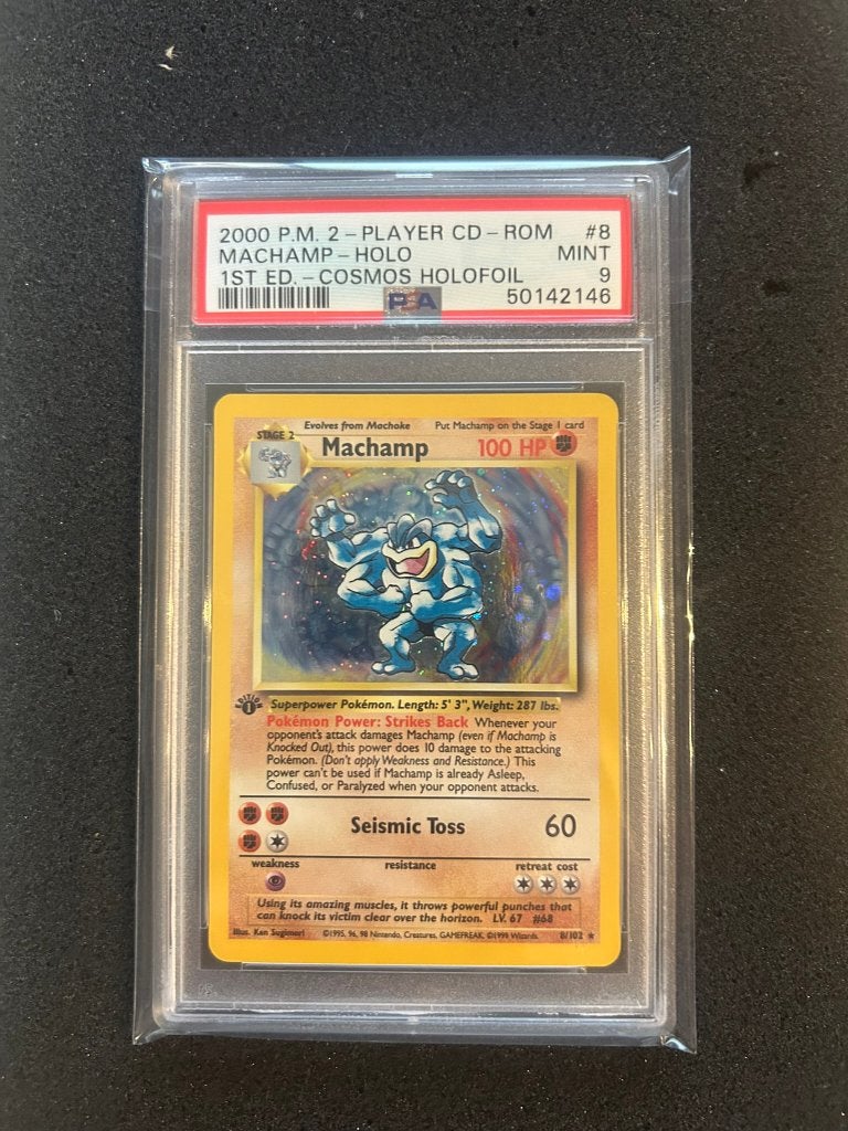 8/102 base machamp psa 9, Hobby en Vrije tijd, Ophalen of Verzenden, Zo goed als nieuw
