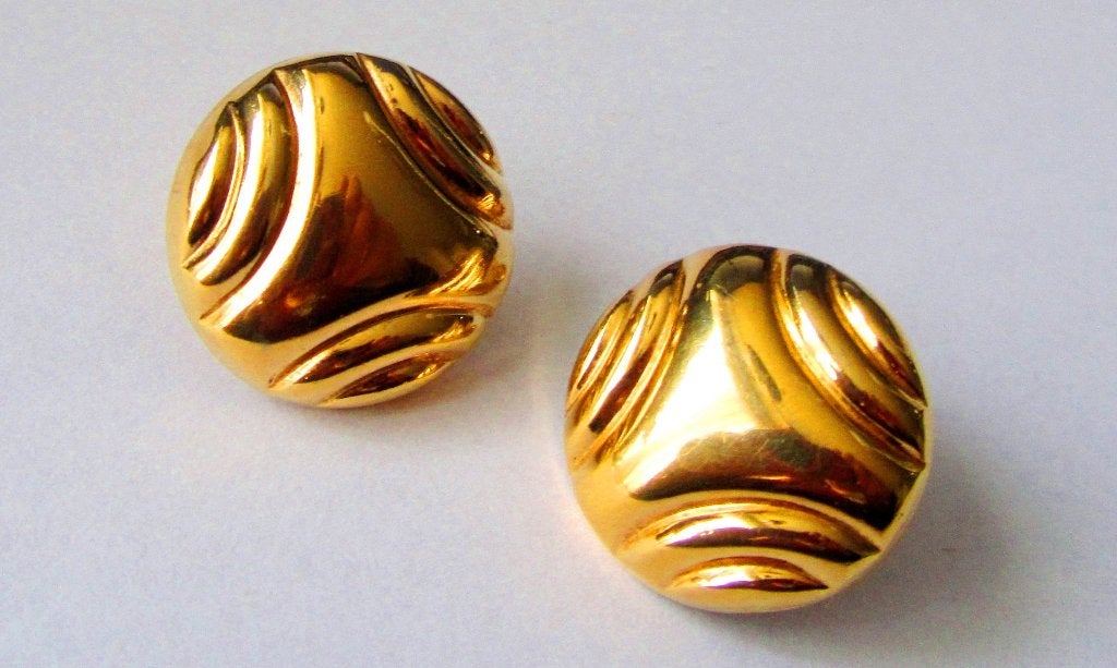 Vintage prachtige Art Deco-stijl Oorbellen clips verguld, Ophalen, Zo goed als nieuw, Goud, Overige materialen