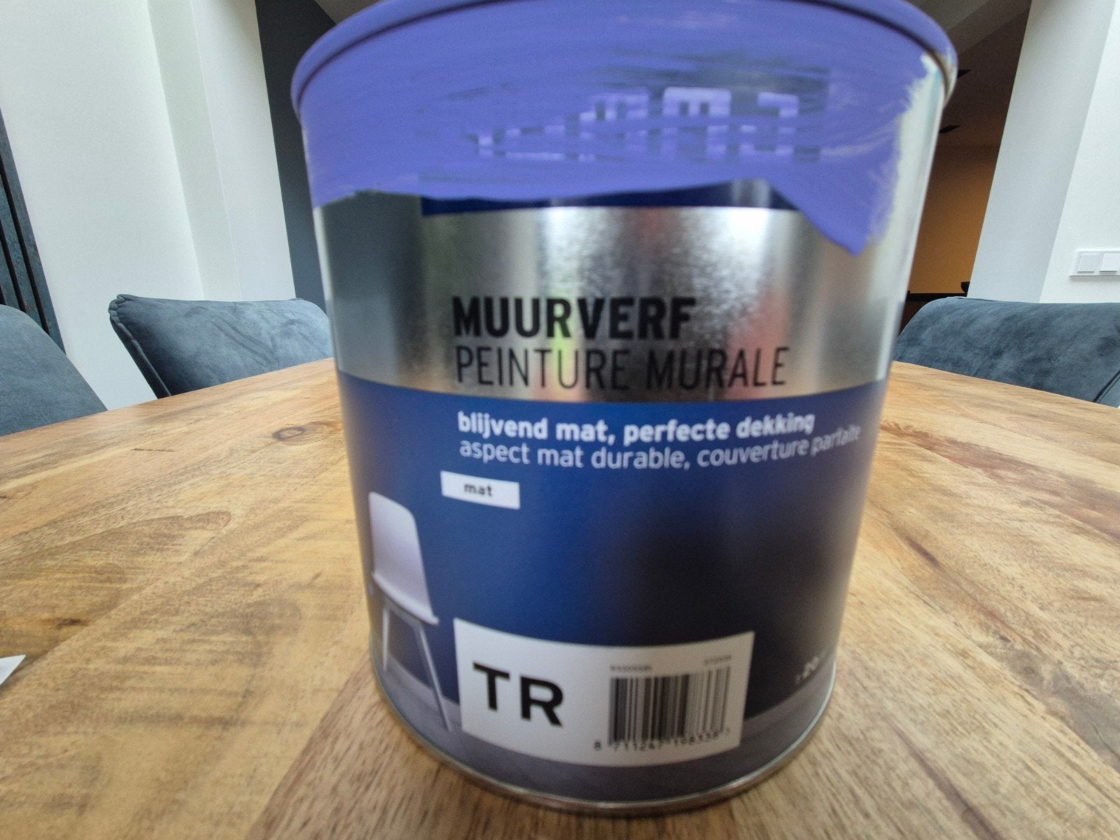 Muurverf paars +/- 9 m2, Ophalen, Nieuw