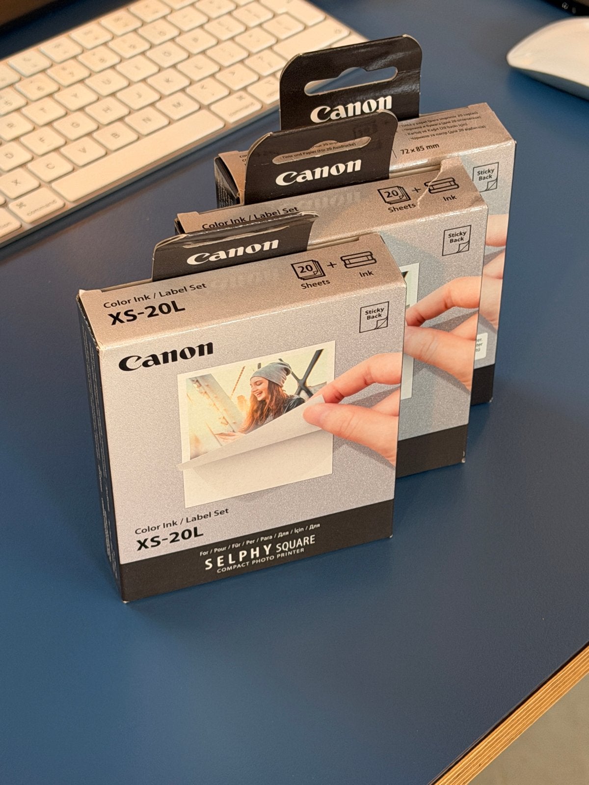 3x Canon Selphy Square XS-20L Kleureninkt / Label Set, Inktloos printen, Nieuw, Ophalen of Verzenden, Fotopapier