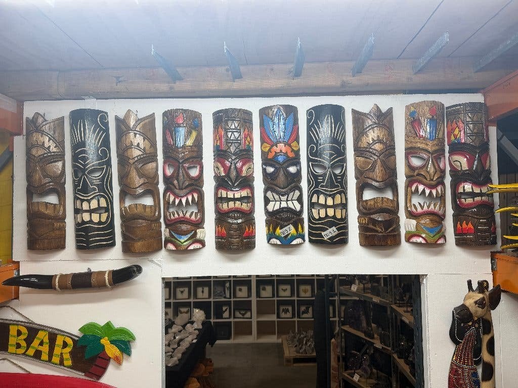 Tiki masker 50cm van hout verschillende modellen!, Ophalen of Verzenden