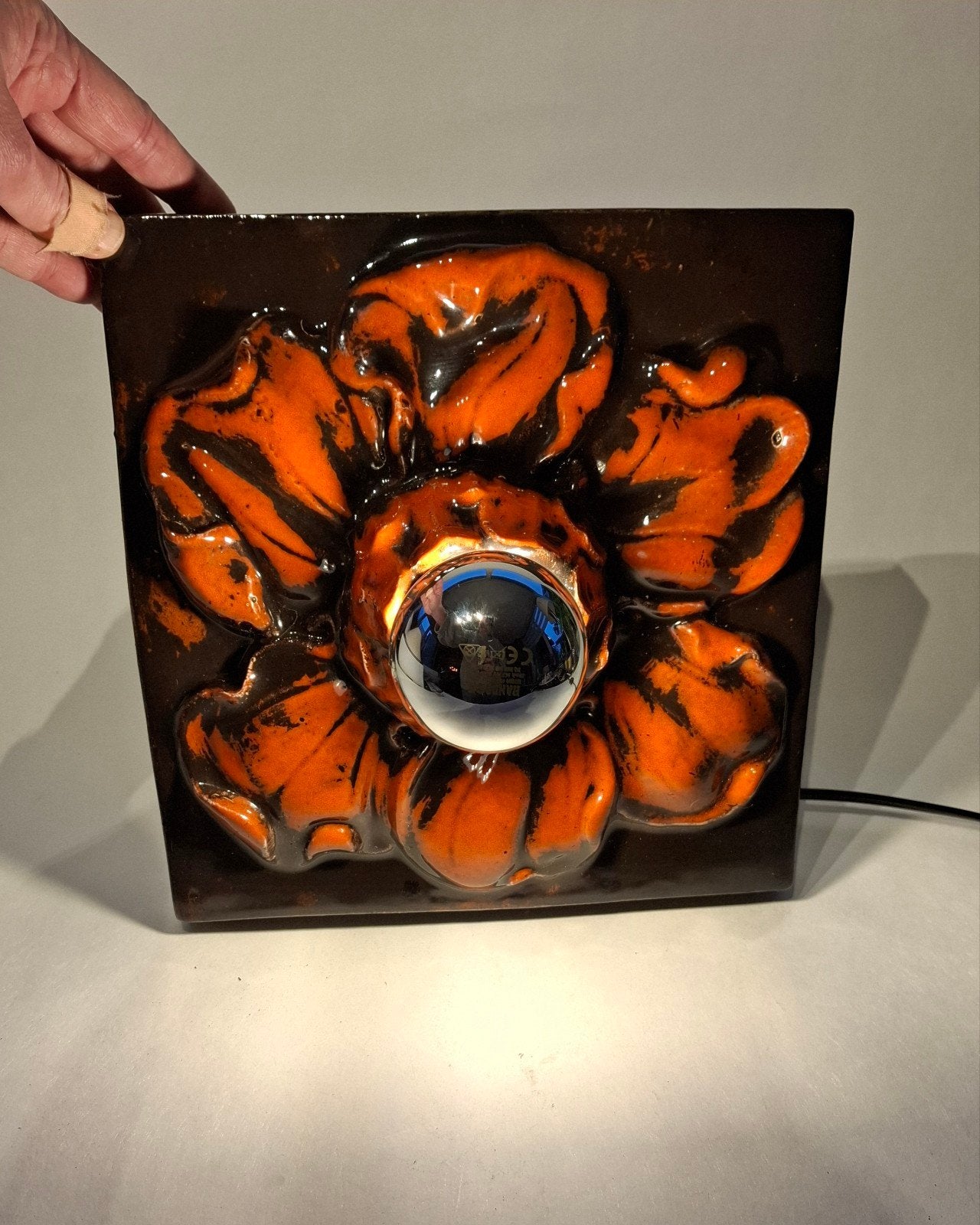 Grote Vintage Keramieke Wandlamp Hustadt Leuchten, Ophalen of Verzenden, Keramiek