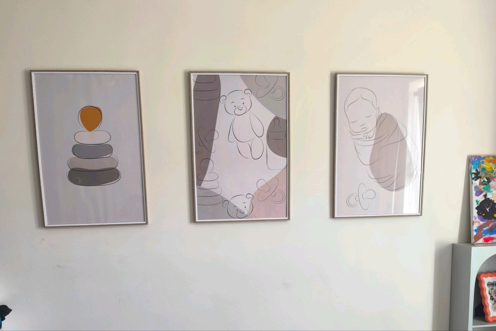 3 babykamer posters 40x60 cm, geen lijst, Ophalen, Zo goed als nieuw