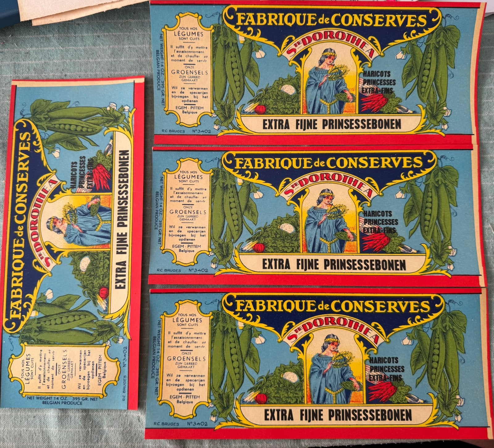 Vintage etiketten voor conserven blikken, Verzenden, Gebruikt
