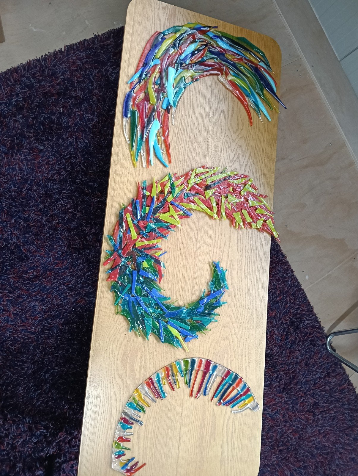 Glasfusing kunstwerken - diverse afmetingen, Ophalen, Glas, Handgemaakt, Wanddecoratie