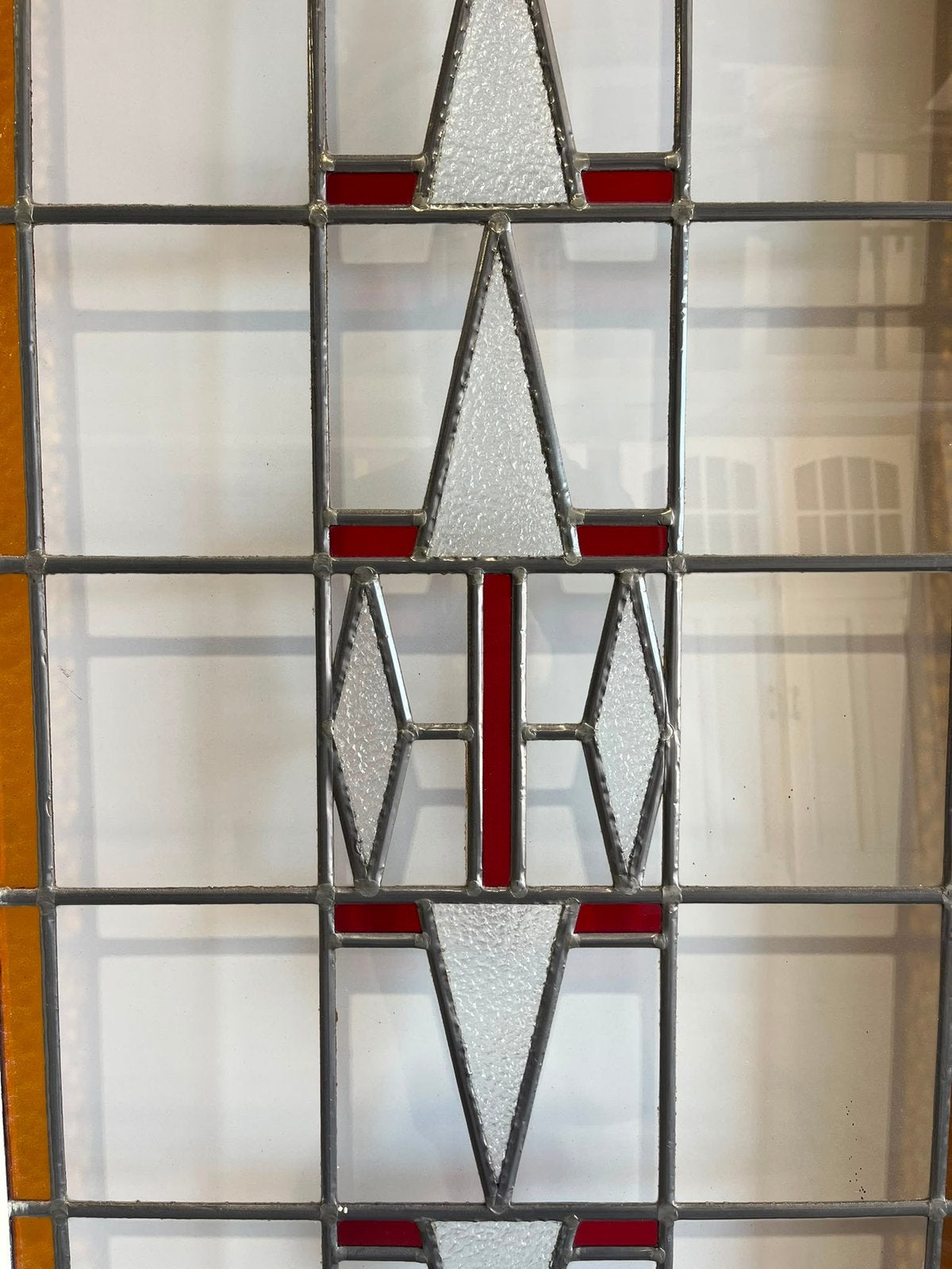 Ensuite schuifdeuren glas in lood motief met kleur, 120 cm of meer, Binnendeur, Ophalen of Verzenden, Schuifdeur