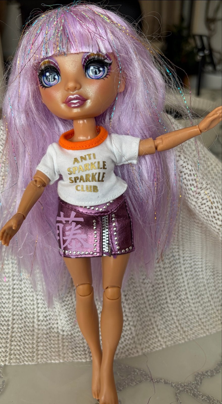Rainbow High pop met paars haar en glitter, Ophalen, Zo goed als nieuw, Overige typen