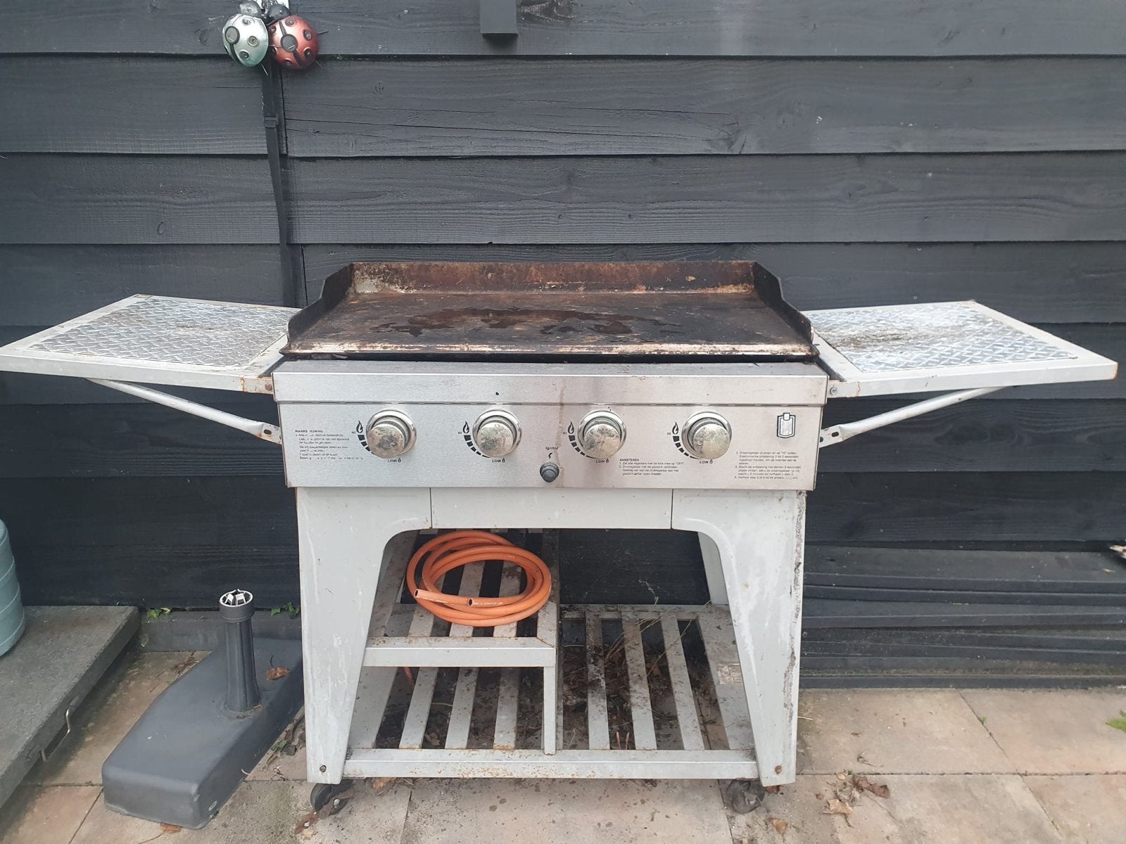 Gasbarbecue met 4 branders en beschermhoes, Ophalen, Gebruikt