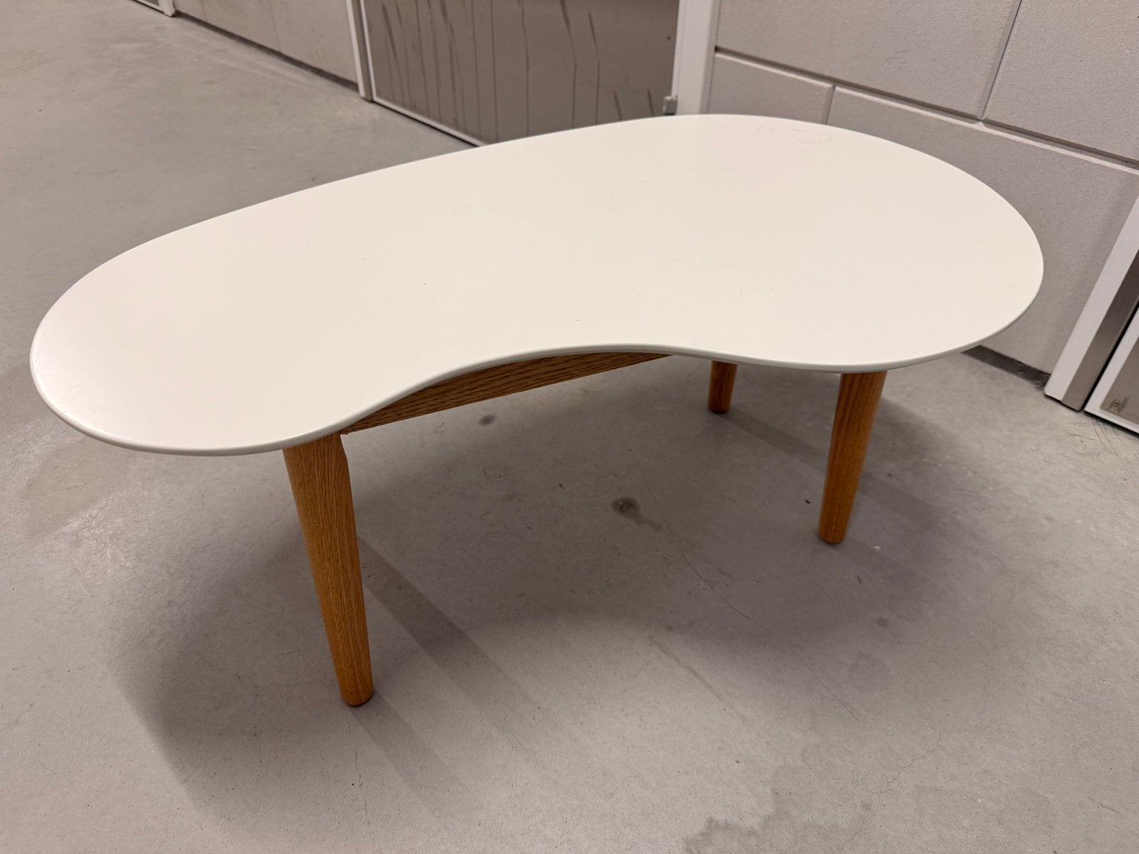 Scandi design oak/white design coffee table ca 85x50x36cm, Ophalen, Gebruikt, 50 tot 100 cm, Scandi