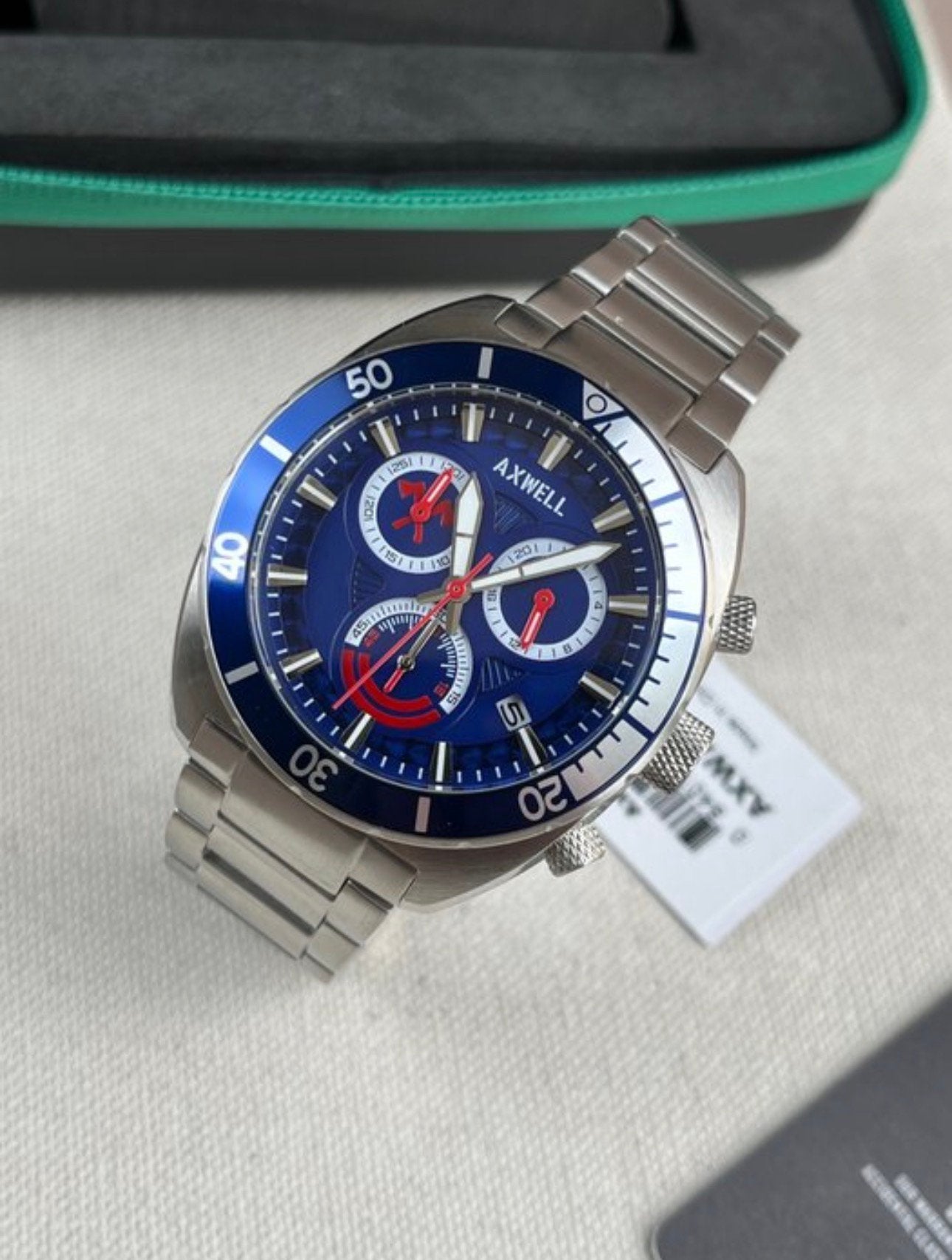 Axwell chronograaf quartz, Ophalen of Verzenden, Zo goed als nieuw