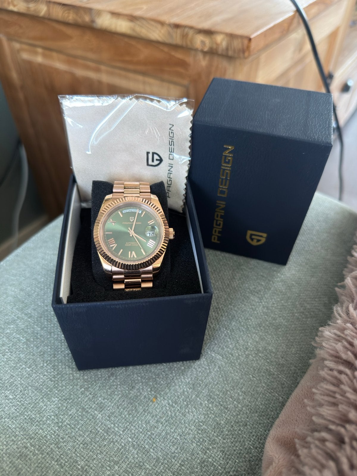 Pagani Roségoud Groen, Overige merken, Staal, Polshorloge, Nieuw