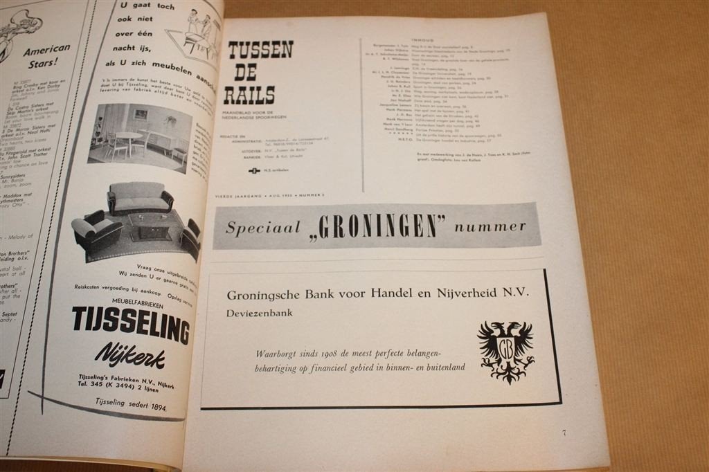 Tussen de Rails — Groningen Spoorwegen & Meer Vintage [1955], Boeken, Ophalen of Verzenden, Gelezen