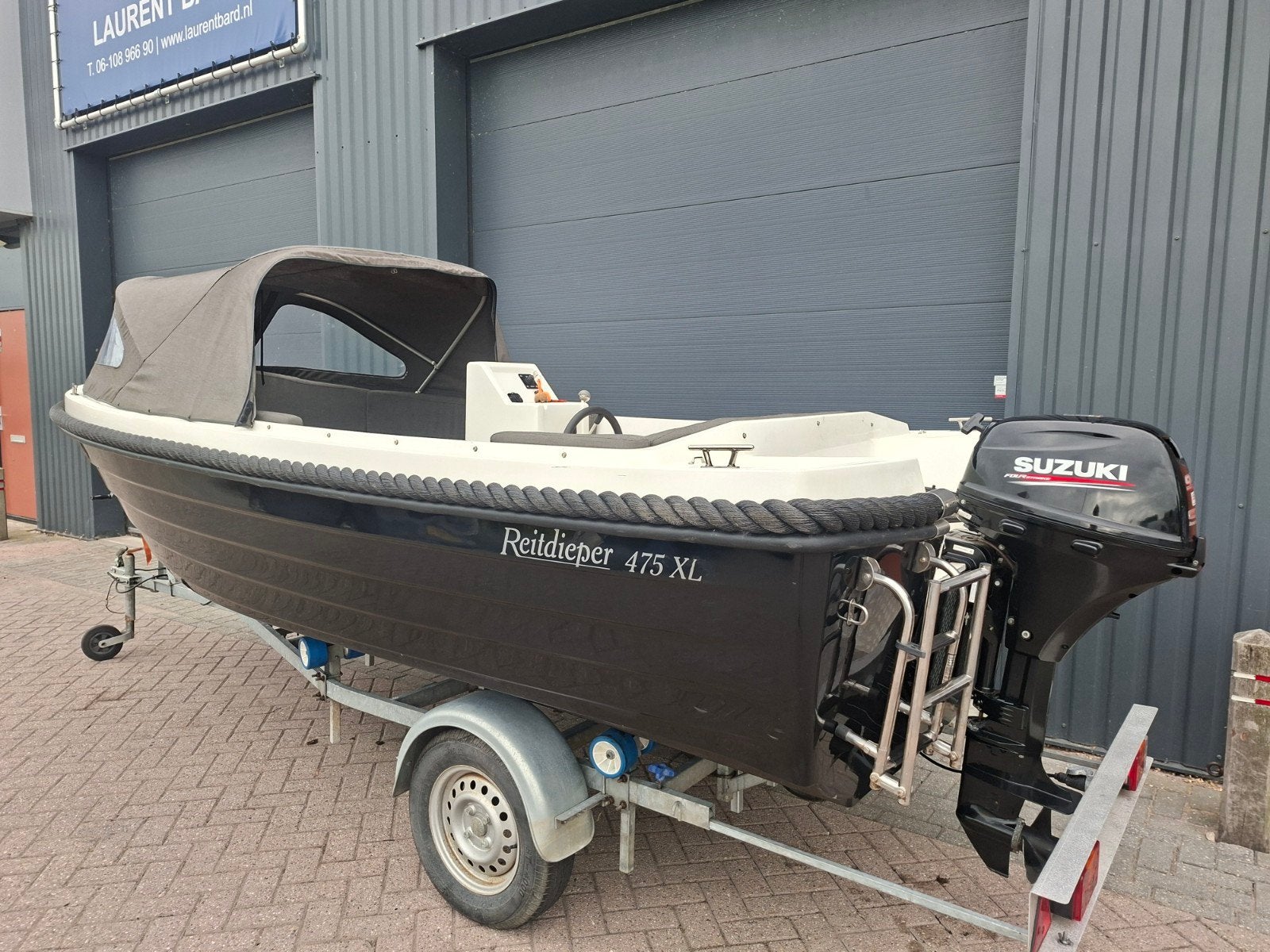 Prachtige Reitdieper 475XL + Suzuki 9,9PK 4 Takt, Gebruikt, Lago Amore, Rondzit, Ophalen of Verzenden