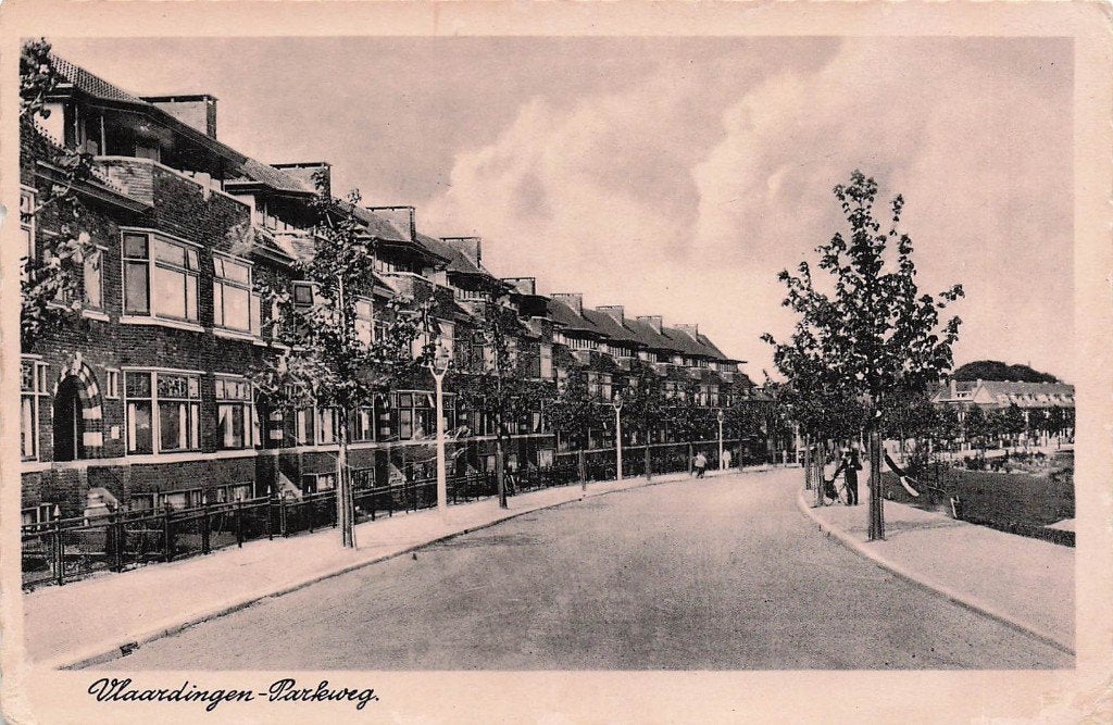 AM257 Vlaardingen Parkweg 1943, Verzenden, 1940 tot 1960, Gelopen, Zuid-Holland