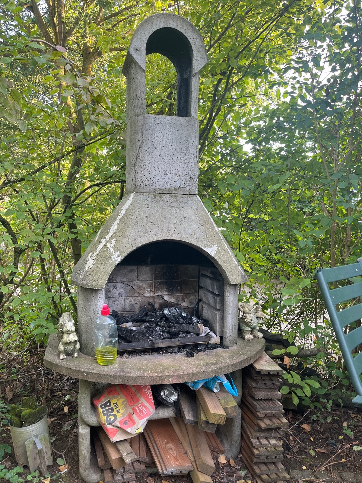 Betonnen buitenhaard / BBQ, Ophalen, Gebruikt