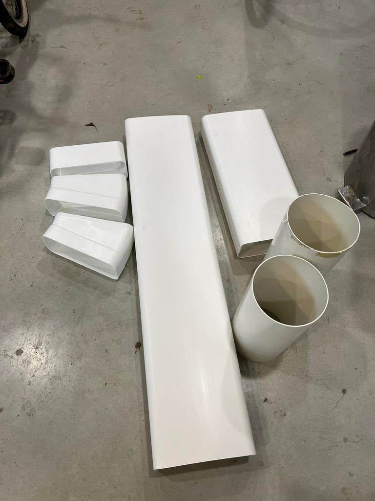 Kunststof kanaal/ afzuigbuis 220x90 en koppelstukken, Doe-het-zelf en Verbouw, Ventilatie en Afzuiging, Ophalen, Nieuw