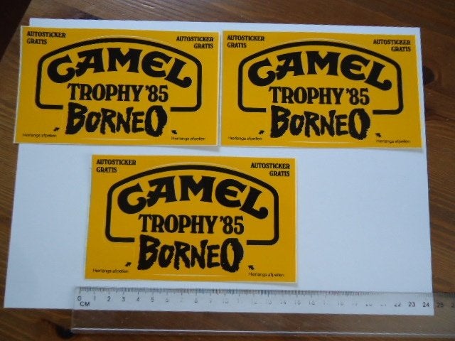 sticker 1985 CAMEL Trophy RALLY Borneo Landrover land rover, Verzenden, Zo goed als nieuw