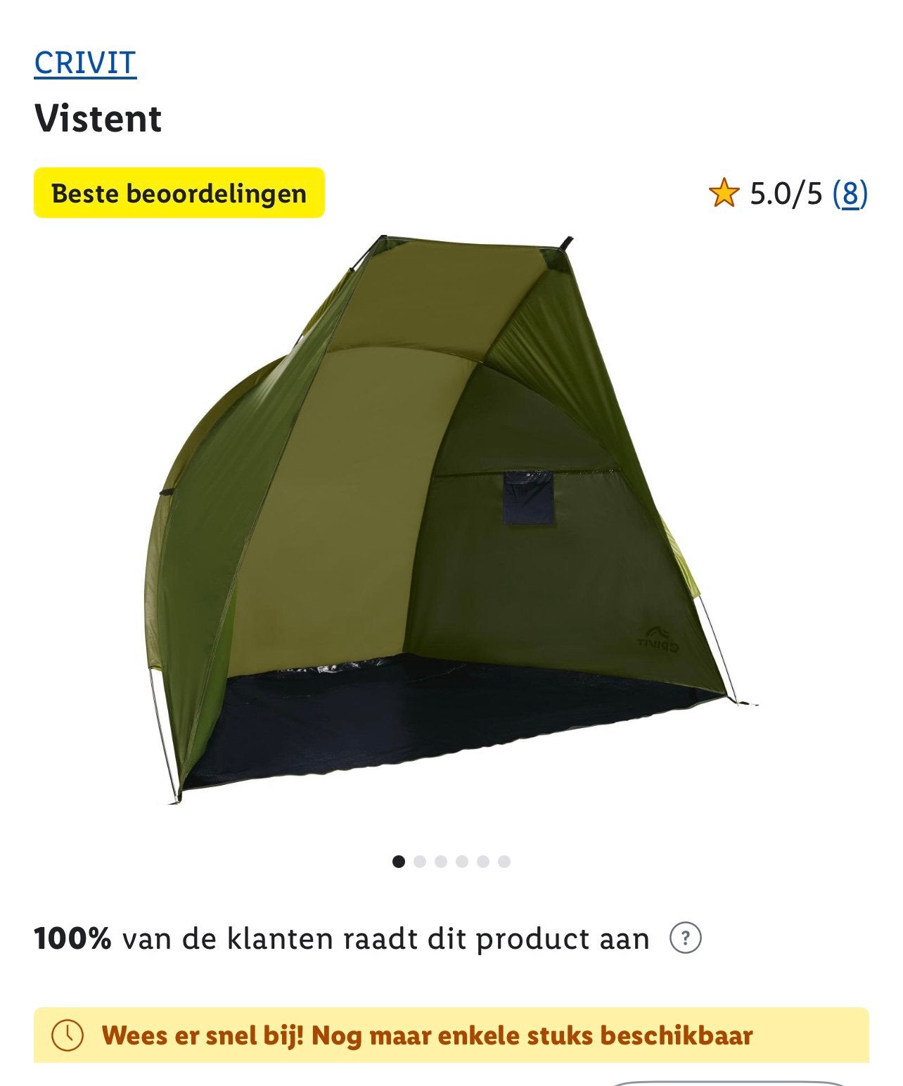 Crivit Angelzelt - Vissersschuilplaats (nieuw), Ophalen of Verzenden, Nieuw, Tot en met 2