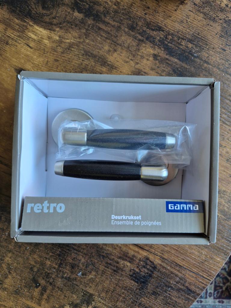 Deurkrukset deurklink ton retro jaren 30, Doe-het-zelf en Verbouw, Hang- en Sluitwerk, Ophalen, Nieuw, Koper of Messing, Klink of Kruk