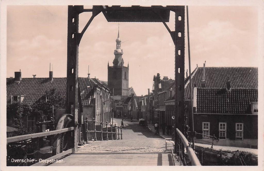 Overschie (Rotterdam) Dorpstraat 1957, Ophalen of Verzenden, 1940 tot 1960, Gelopen, Zuid-Holland