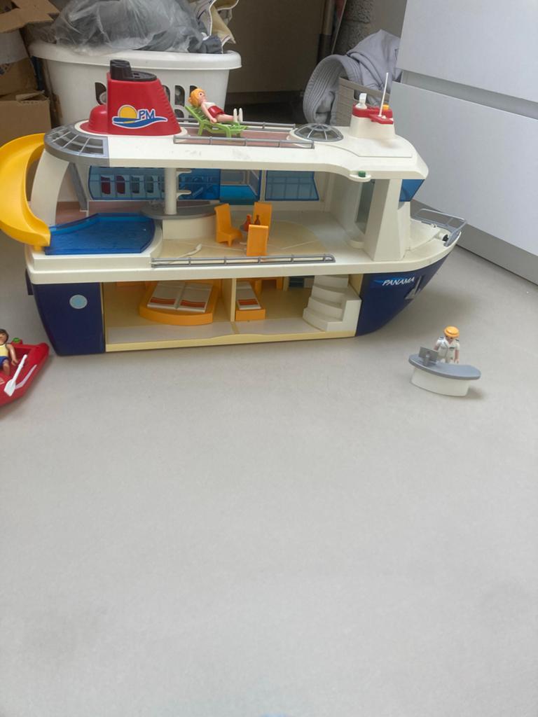 Groot Playmobil Cruiseschip met accessoires, Ophalen, Gebruikt, Complete set