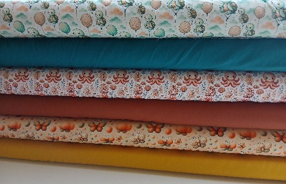 ACTIE : Stoffenpakket Poplin katoentjes, BESPAAR 50%!, Meerkleurig, 120 cm of meer, Ophalen of Verzenden, Katoen