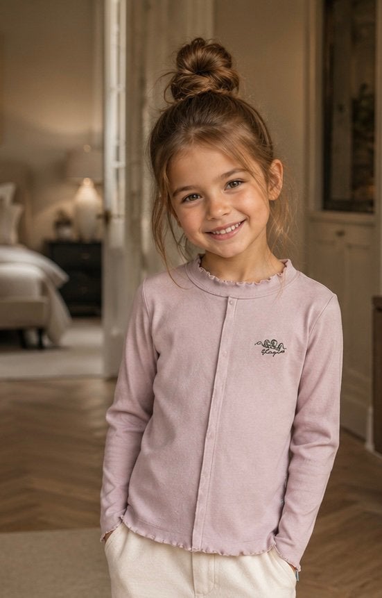 Nieuw! Lichtroze rib shirt van Vingino 140, Ophalen of Verzenden, Nieuw, Meisje, Shirt of Longsleeve