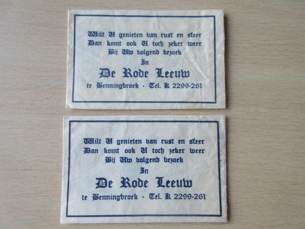 2 x Benningbroek, De Rode Leeuw, Verzenden, Nederland
