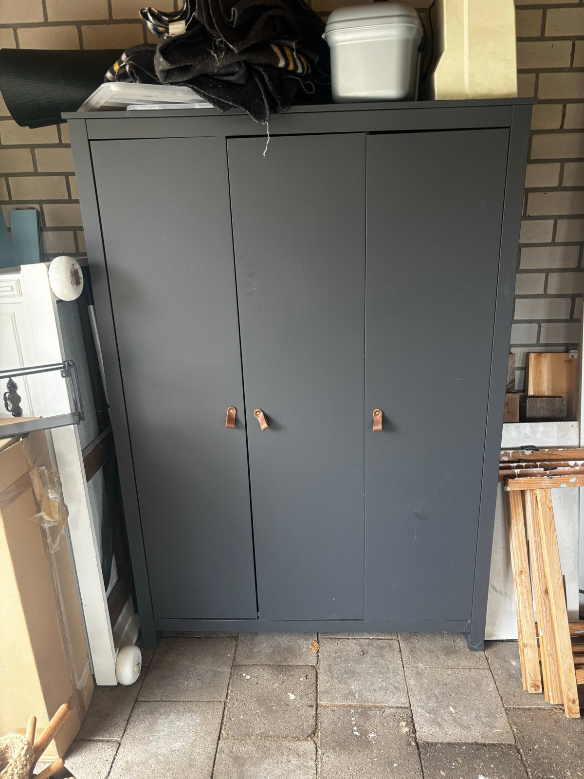 Kledingkast/halkast - 125 breed, 180 hoog, Ophalen, Gebruikt, 100 tot 150 cm, 150 tot 200 cm