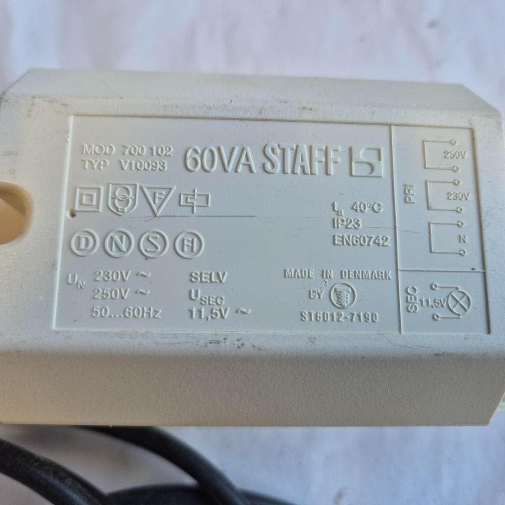 4X STAFF  TRAFO 230-11,5 VOLT WISSEL 60 WATT, Ophalen, Gebruikt